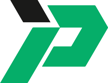 Logo with the letter "P" standing for Promethium